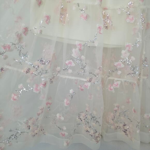 Helsi Adela Floral Tiered Maxi Dress Ivory Pink Sz S NWT Corset Bodice - Picture 9 of 15